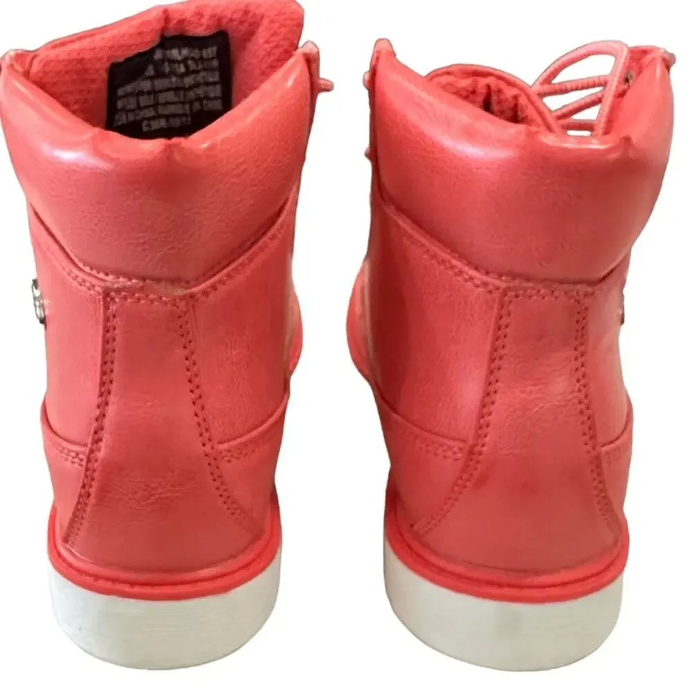 Lugz pink Laceup‎ high top boot. I” heel size 7 new without box - Picture 3 of 14